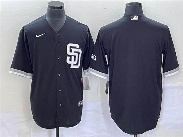 Men's San Diego Padres Blank Black Cool Base Stitched Baseball Jersey